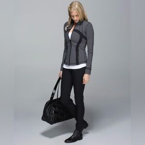 Rare Lululemon Define Jacket Parallel Stripe Black White / Black Size 6 -  2014
